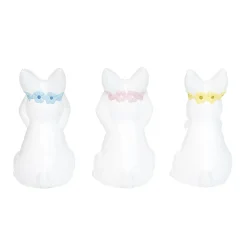 Lapin de la sagesse à poser céramique blanc Ø6xH12cm x3 < Gifi Hot