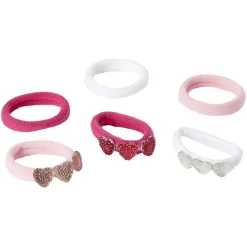 Élastique enfant mousse coeur strass x6