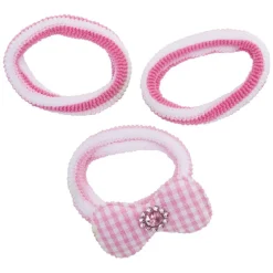 Élastique enfant rose et blanc x3