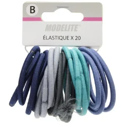 Élastique sans métal uni bleu gris x20