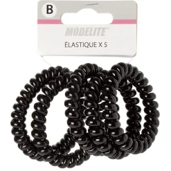 Élastique spirale noir brillant x8 < Gifi