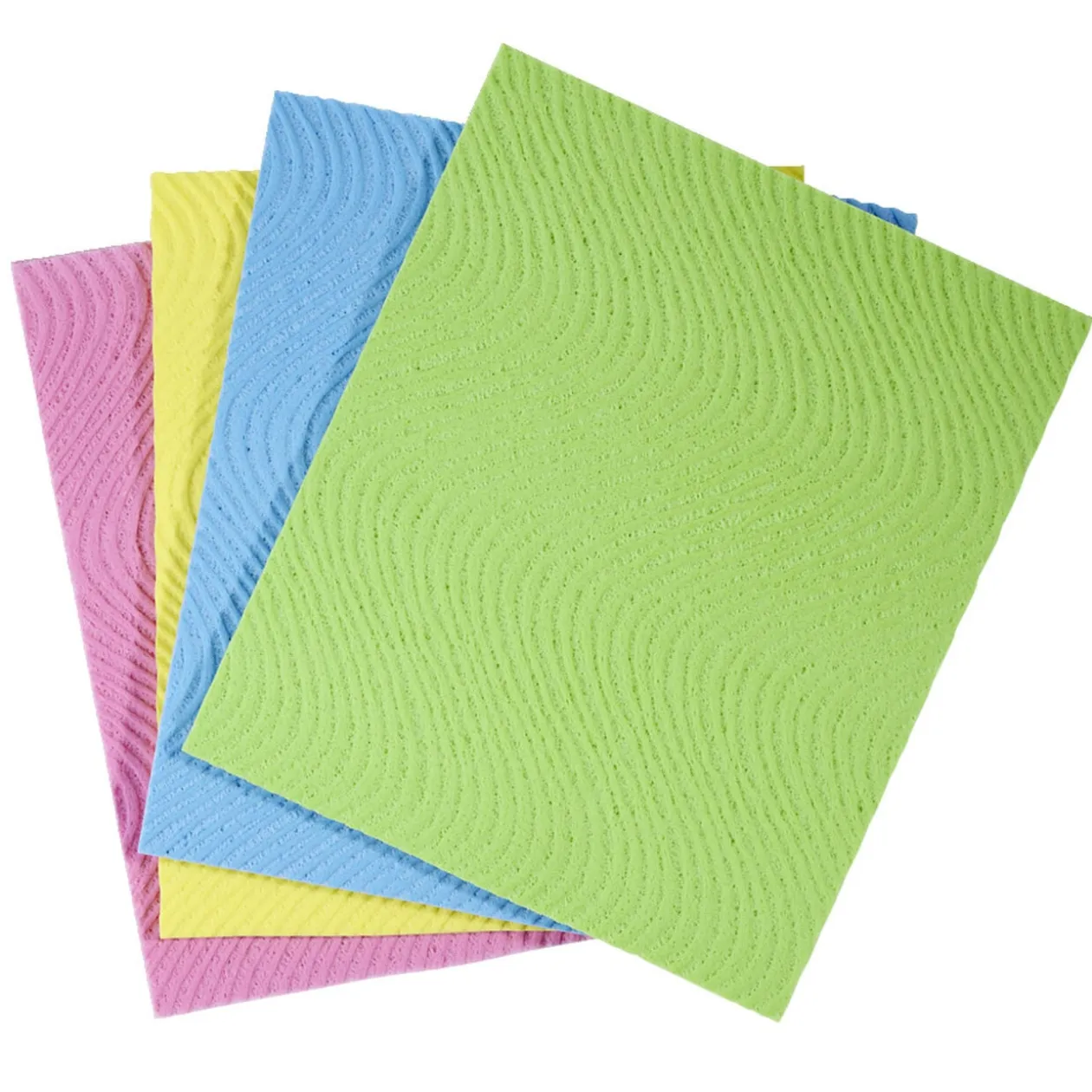 Lavette x4 en cellulose 15,5x18cm 4 couleurs assorties
