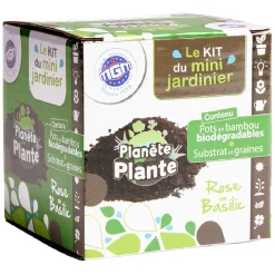 Le kit du mini jardinier pots en bambou substrat et graines < Gifi Hot