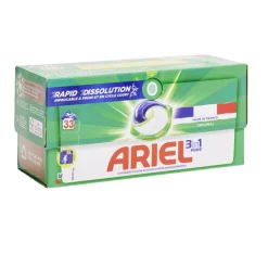 Lessive Ariel 33 capsules Original 3 en 1 < Gifi Clearance