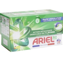 Lessive capsule Ariel Original 3en1 Pods 19 lavages < Gifi Discount