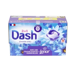 Lessive capsule Dash 2en1 Lenor Envolée d'air 19 lavages < Gifi