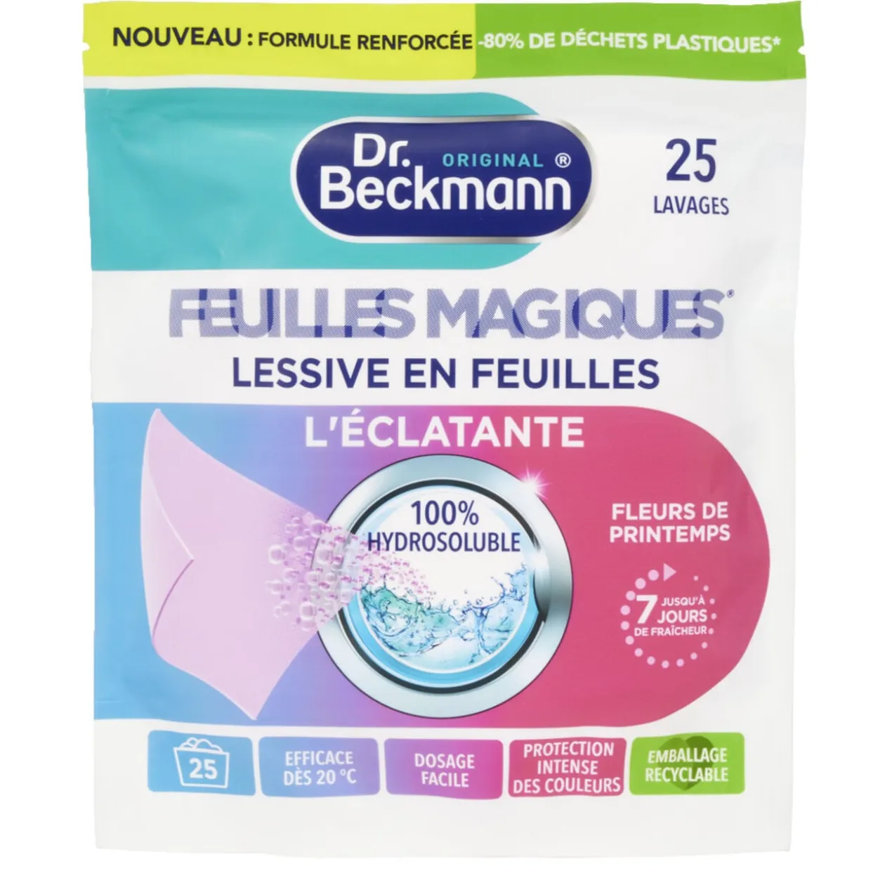 Lessive feuille x25 Dr Beckmann senteur fleur de printemps