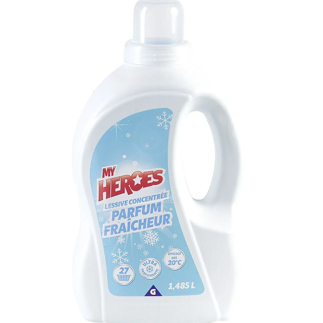 Lessive liquide concentrée My Heroes parfum fraîcheur 27 lavages 1,485L
