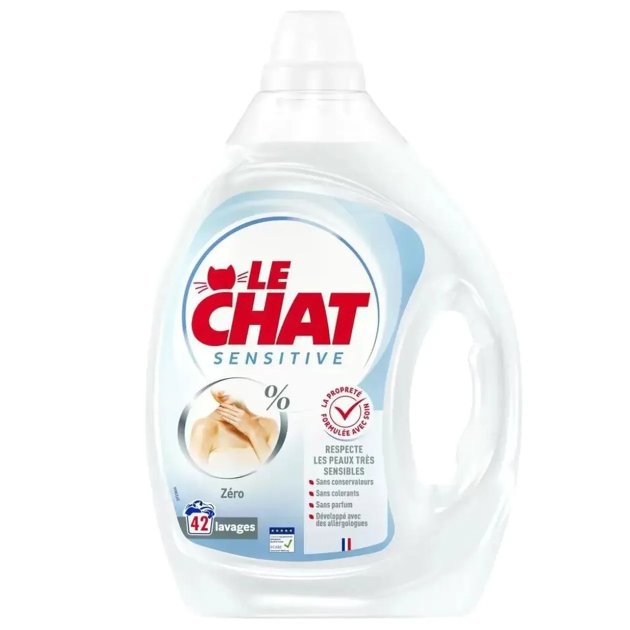 Lessive liquide Le Chat Sensitive peaux très sensibles 42 lavages 1,8L