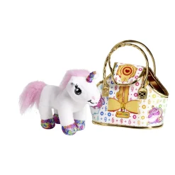 Licorne peluche avec son sac de transport