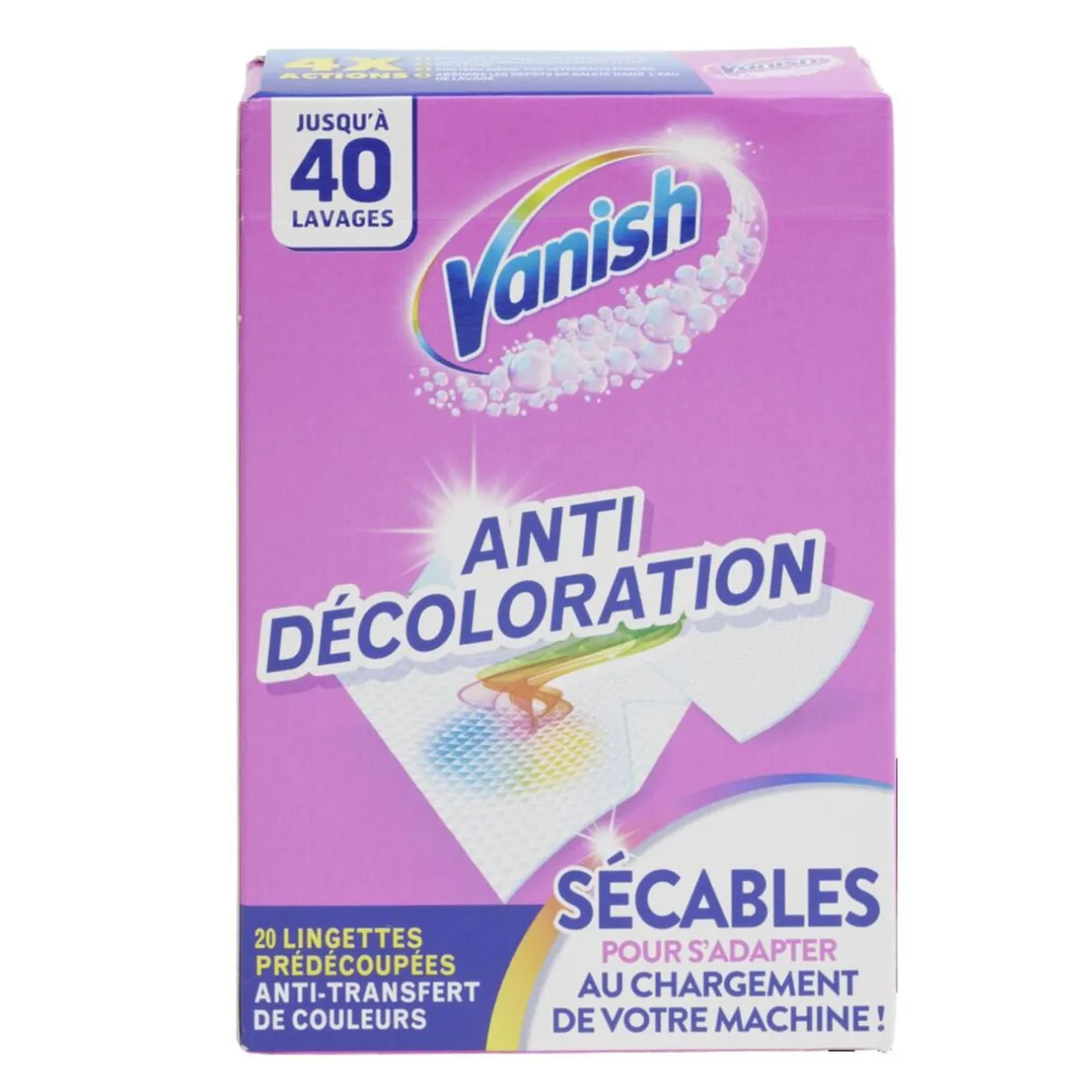 Lingette anti-décoloration et anti-transfert de couleurs Vanish x20 < Gifi Online