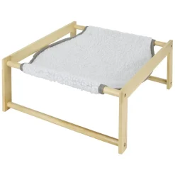 Lit hamac pour animaux en pin et polyester beige/gris - 37x39xH.15cm