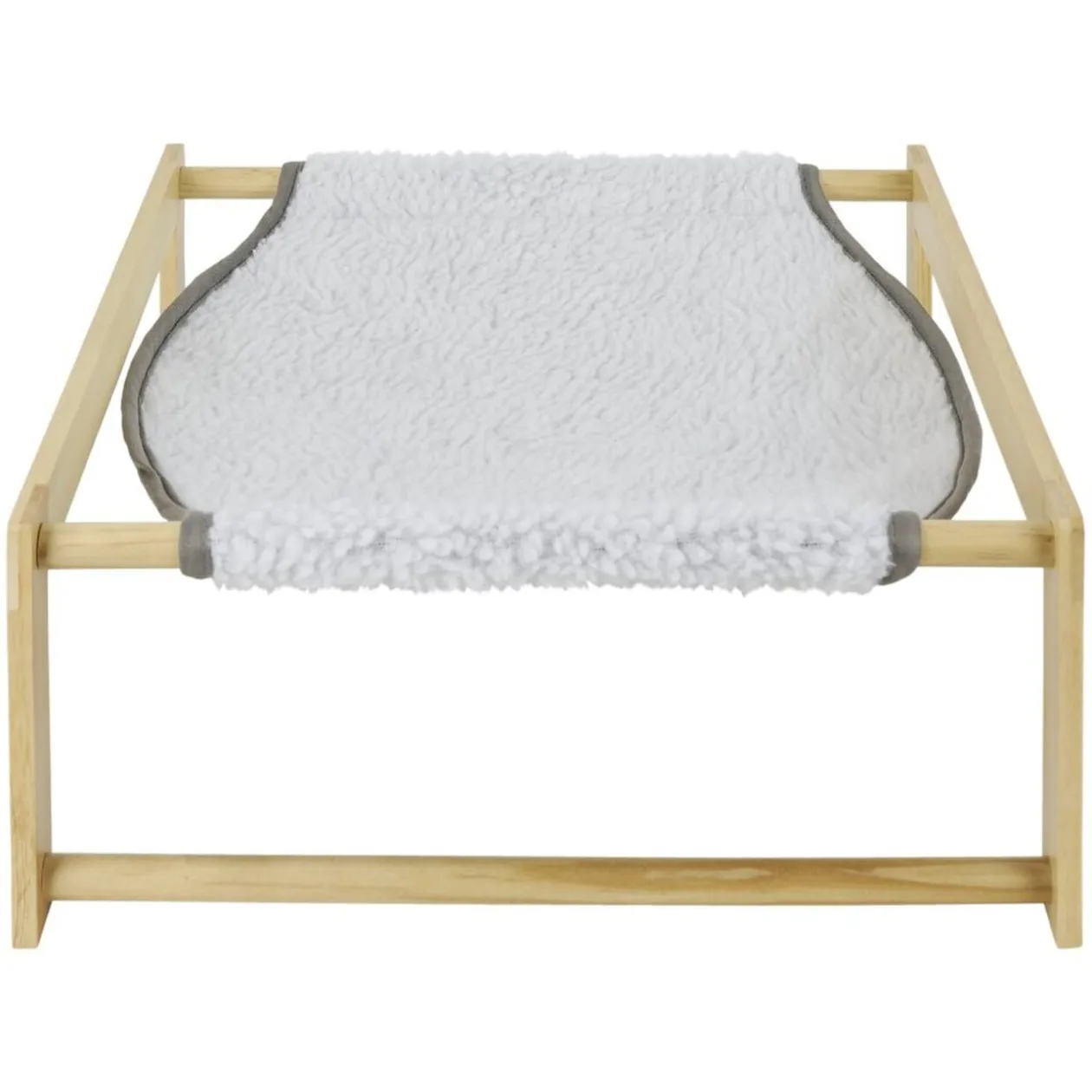 Lit hamac pour animaux en pin et polyester beige/gris - 37x39xH.15cm