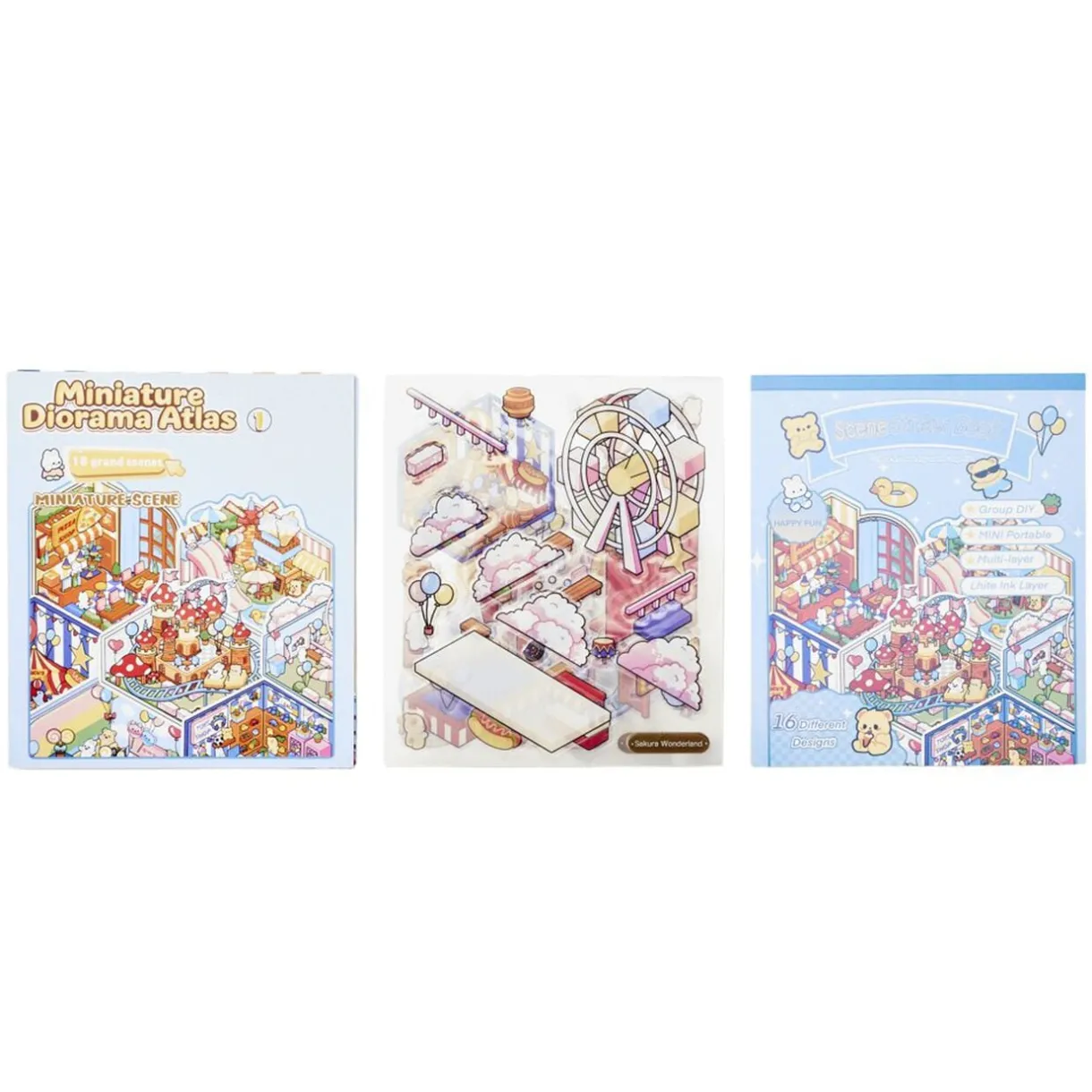 Livre stickers 3D paysage miniature 16 pages 13x15cm (4 modèles) < Gifi