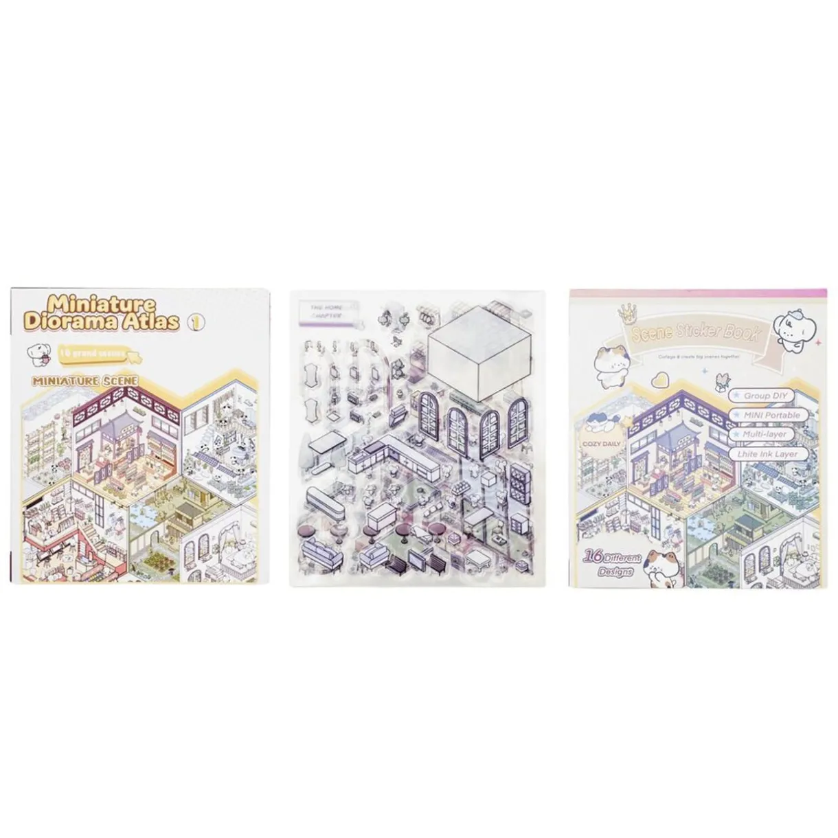 Livre stickers 3D paysage miniature 16 pages 13x15cm (4 modèles) < Gifi