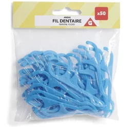 Lot 50 bâtons de fil dentaire avec manche ergonomique < Gifi Hot