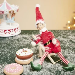Lot de 7 accessoires pour village animé de Noël thème gourmand