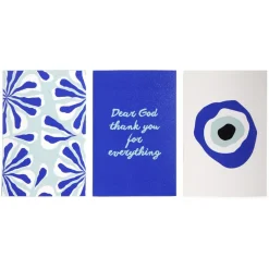Lot de 3 affiches papier bleu et blanc 10x15cm