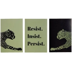 Lot de 3 affiches papier noir et vert 10x15cm