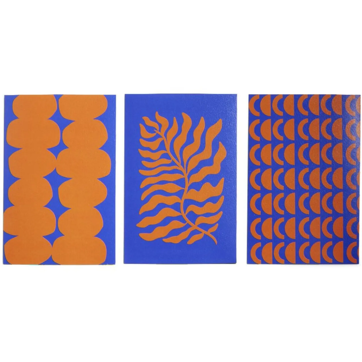 Lot de 3 affiches papier orange et bleu 10x15cm