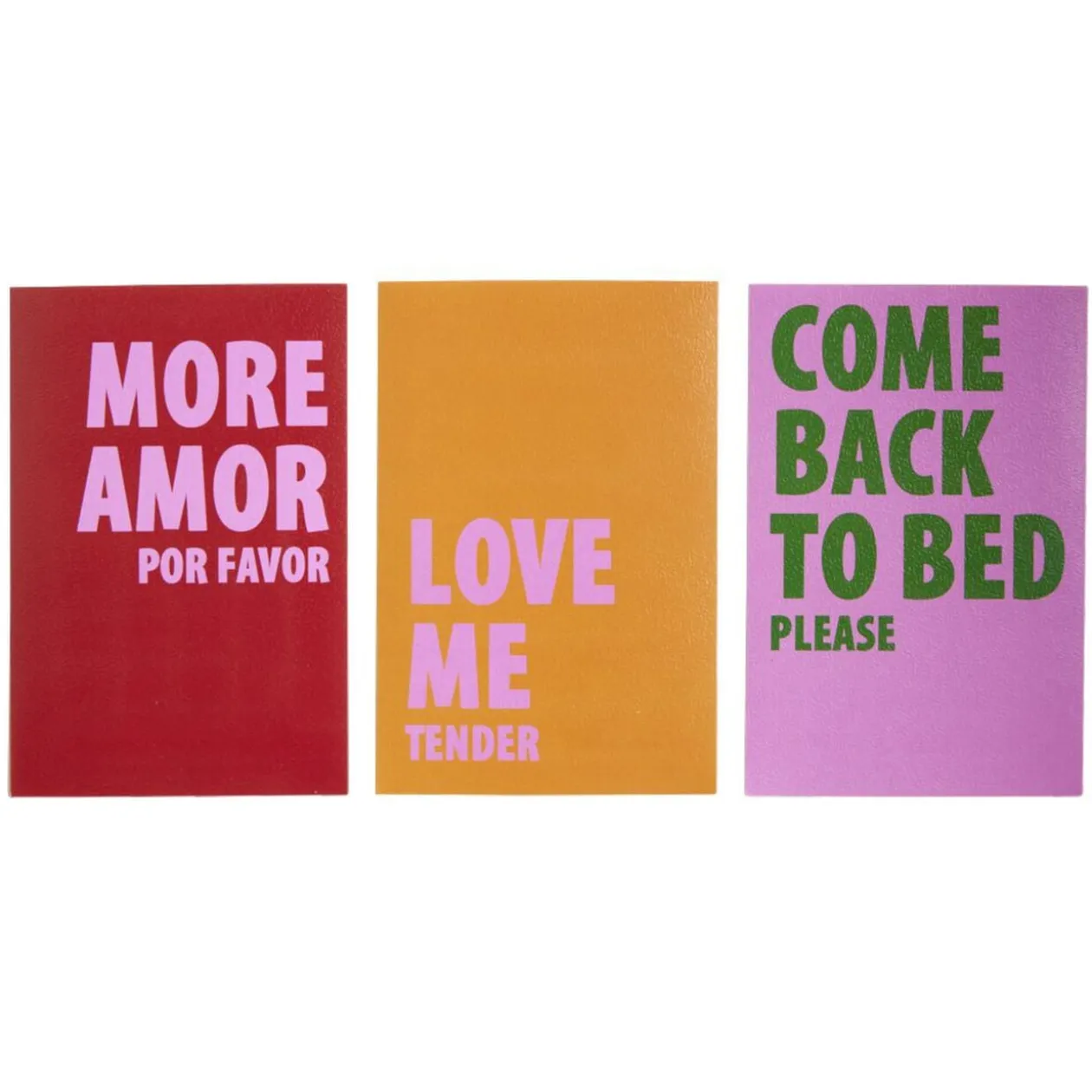 Lot de 3 affiches papier rose rouge et orange 10x15cm