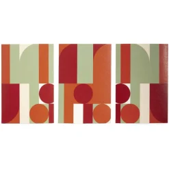 Lot de 3 affiches papier rouge orange et vert 10x15cm