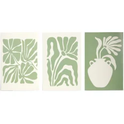 Lot de 3 affiches papier vert et blanc 10x15cm < Gifi Outlet