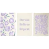 Lot de 3 affiches papier violet et beige 10x15cm