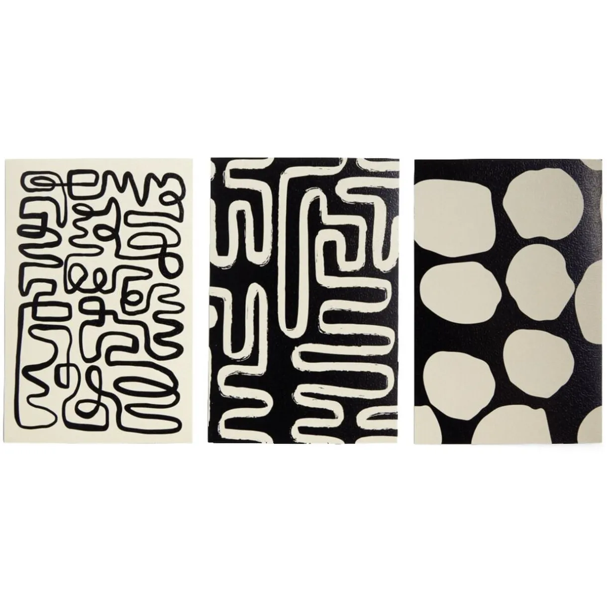 Lot de 3 affiches style abstrait papier noir et beige 10x15cm < Gifi Hot