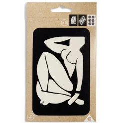 Lot de 3 affiches style Matisse papier noir et beige 10x15cm