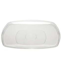 Lot de 6 assiettes carrées plastique transparent à bord arrondi 22x22 cm