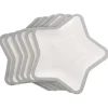 Lot de 10 assiettes carton étoile blanc avec liseré argenté