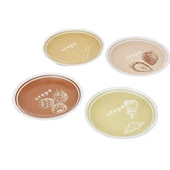 Lot de 4 assiettes à dessert porcelaine design crêpe Ø19cm < Gifi Sale