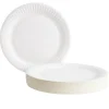 Lot de 50 assiettes en carton blanc Ø18 cm