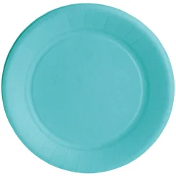 Lot de 10 assiettes en carton bleu caraïbes biodégradable Ø23 cm