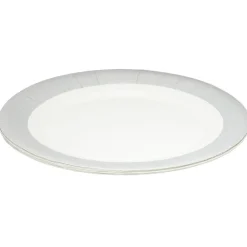 Lot de 10 assiettes en carton Ø18 cm à bord gris