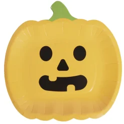 Lot de 8 assiettes en carton Ø23cm design citrouille Halloween < Gifi Hot