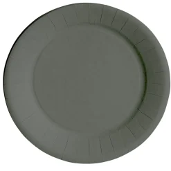 Lot de 10 assiettes en carton gris Ø18 cm < Gifi