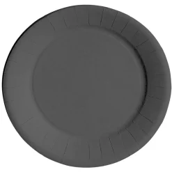 Lot de 10 assiettes en carton noir Ø23 cm