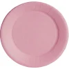 Lot de 10 assiettes en carton rose nude Ø23 cm