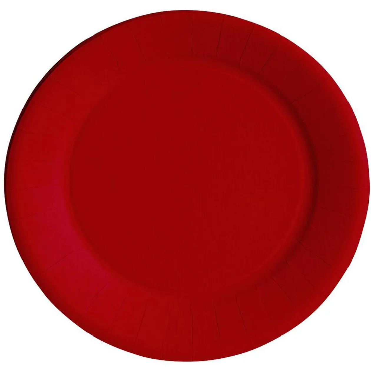 Lot de 50 assiettes en carton rouge Ø23 cm