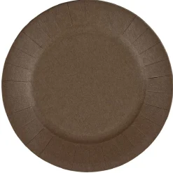 Lot de 10 assiettes en carton taupe Ø18 cm