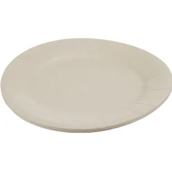 Lot de 10 assiettes en carton uni lin Ø18 cm < Gifi Clearance