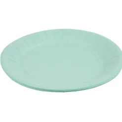 Lot de 10 assiettes en carton vert d'eau Ø23 cm < Gifi Hot