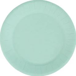 Lot de 10 assiettes en carton vert d'eau Ø23 cm < Gifi Hot