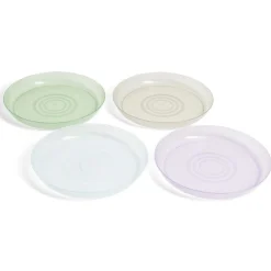 Lot de 4 assiettes enfant plastique coloré Ø18,5cm < Gifi Discount