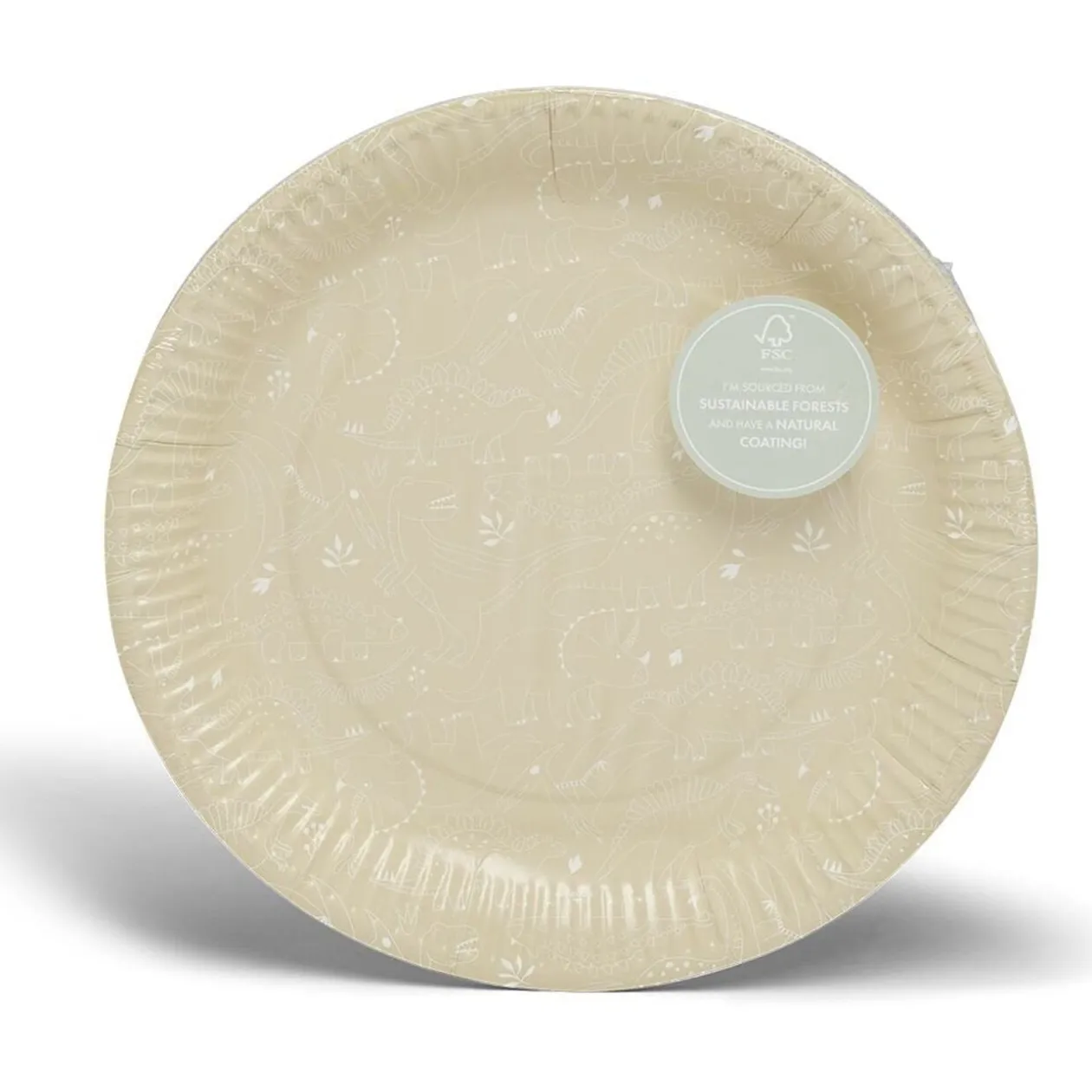 Lot de 8 assiettes motif dinosaures carton Ø23cm