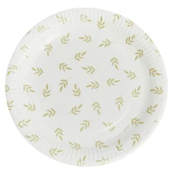 Lot de 8 assiettes motif nature carton Ø23cm < Gifi