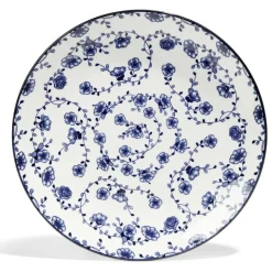 Lot de 4 assiettes plates Ø27cm porcelaine imprimé bleu et blanc < Gifi Discount