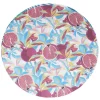Lot de 10 assiettes plates rondes carton motif exotique grenade feuillage Ø23cm